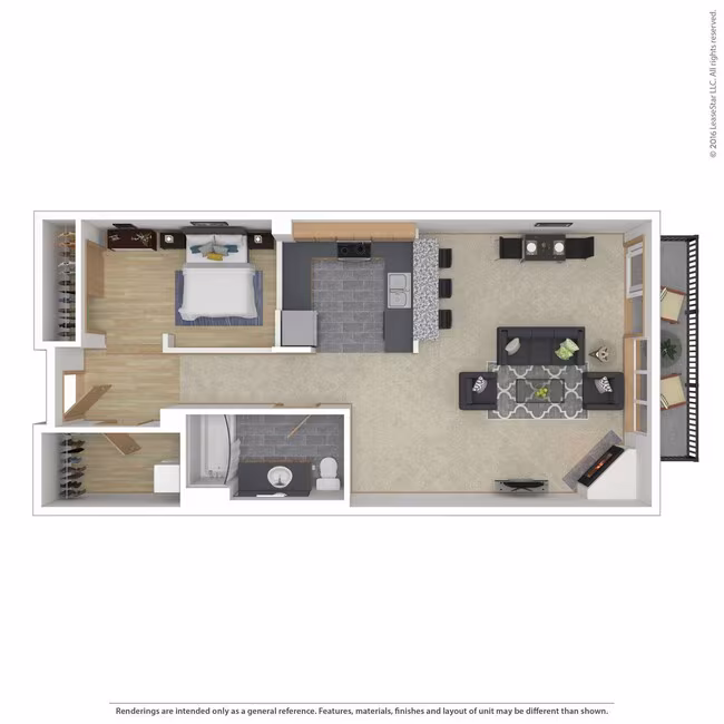 Modern One Bedroom 111 floor plan